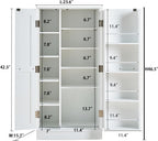 47" Tall Kitchen Pantry Cabinet,Freestanding Kitchen Pantry Storage Cabinet with Doors and Adjustable Shelves for Dining Room and Craft Room