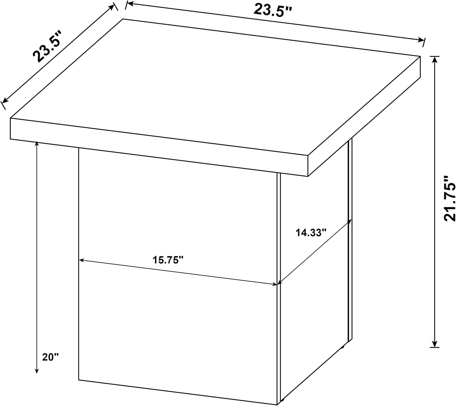 Coaster Home Furnishings - Devar - Wood - Square End Table with Thick Top, Plinth Base, and Blocky Frame - Living Room - 23.5-Inch - Dark Pine - 710887