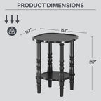 Uniclinens Solid Wood End Side Table - Small Wooden Nightstand for Living Room Bedroom, Black