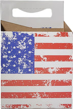 ICE N COLD 4pk Cardboard Carrier (Flag,12ct) | Holds 4pk 12oz Bottles