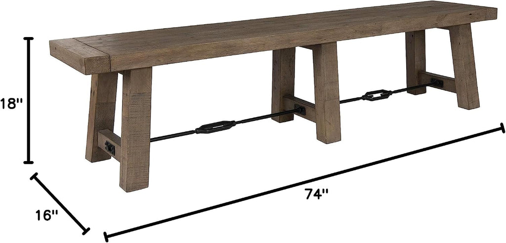 Kosas Home Dining Bench, Desert Gray