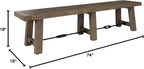 Kosas Home Dining Bench, Desert Gray