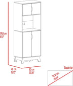 Modern Kitchen Pantry, Storage Cabinet with 4 Doors, Particle Board, for Dining Room, Easy to Clean, White