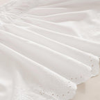 Eyelet Bed Skirt, Ruffled Design, 15 Inch Drop, Embroidered Scalloped Edge, Soft and Stylish, Easy On/Off Dust Ruffle (White,Full 54"x75")