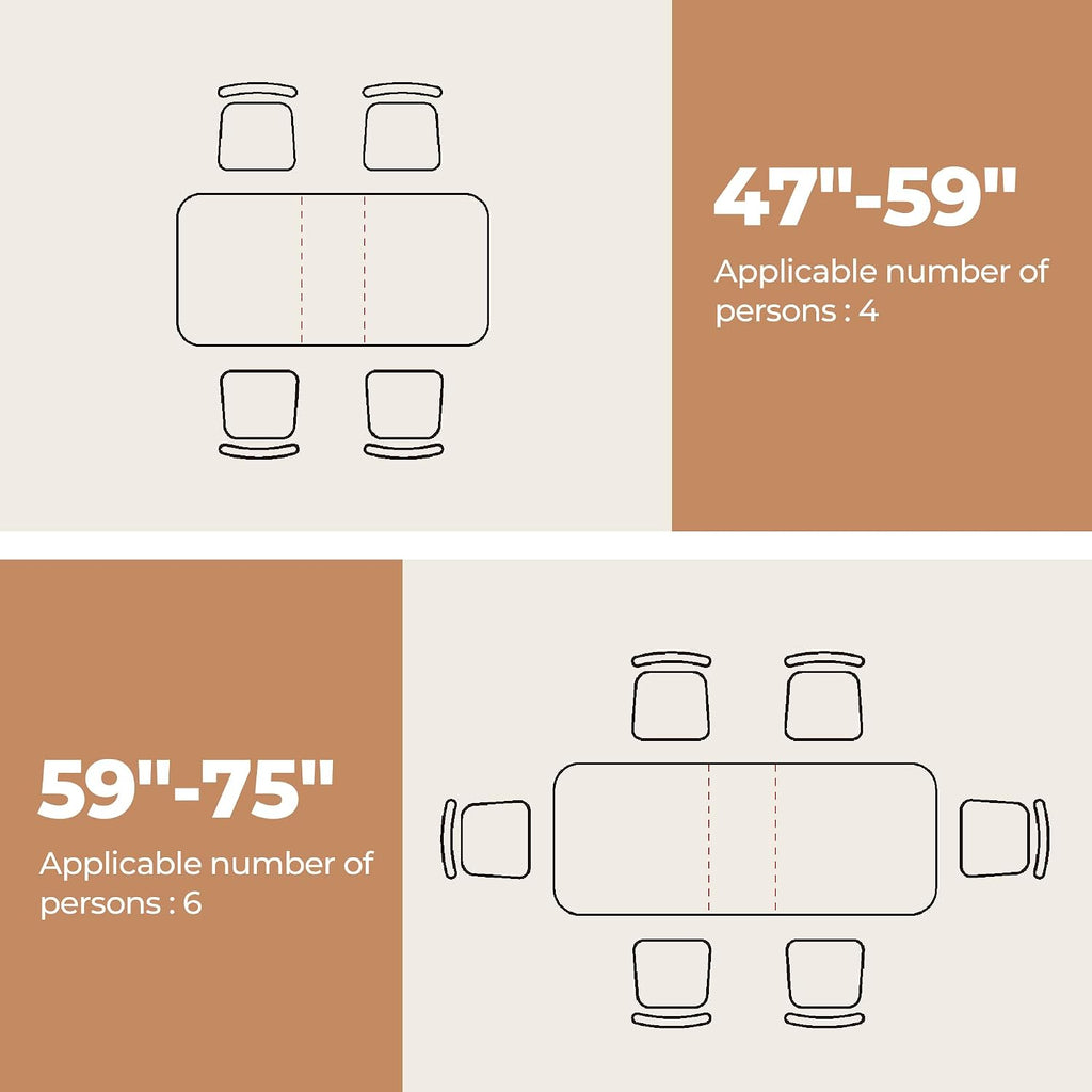 CHITA 47"-59" Extendable Dining Room Table for 4, Modern Wood Dining Table for Small Spaces, Kitchen, Space Saving Hidden Leaves, Solid Rubberwood Frame, Oak Veneer