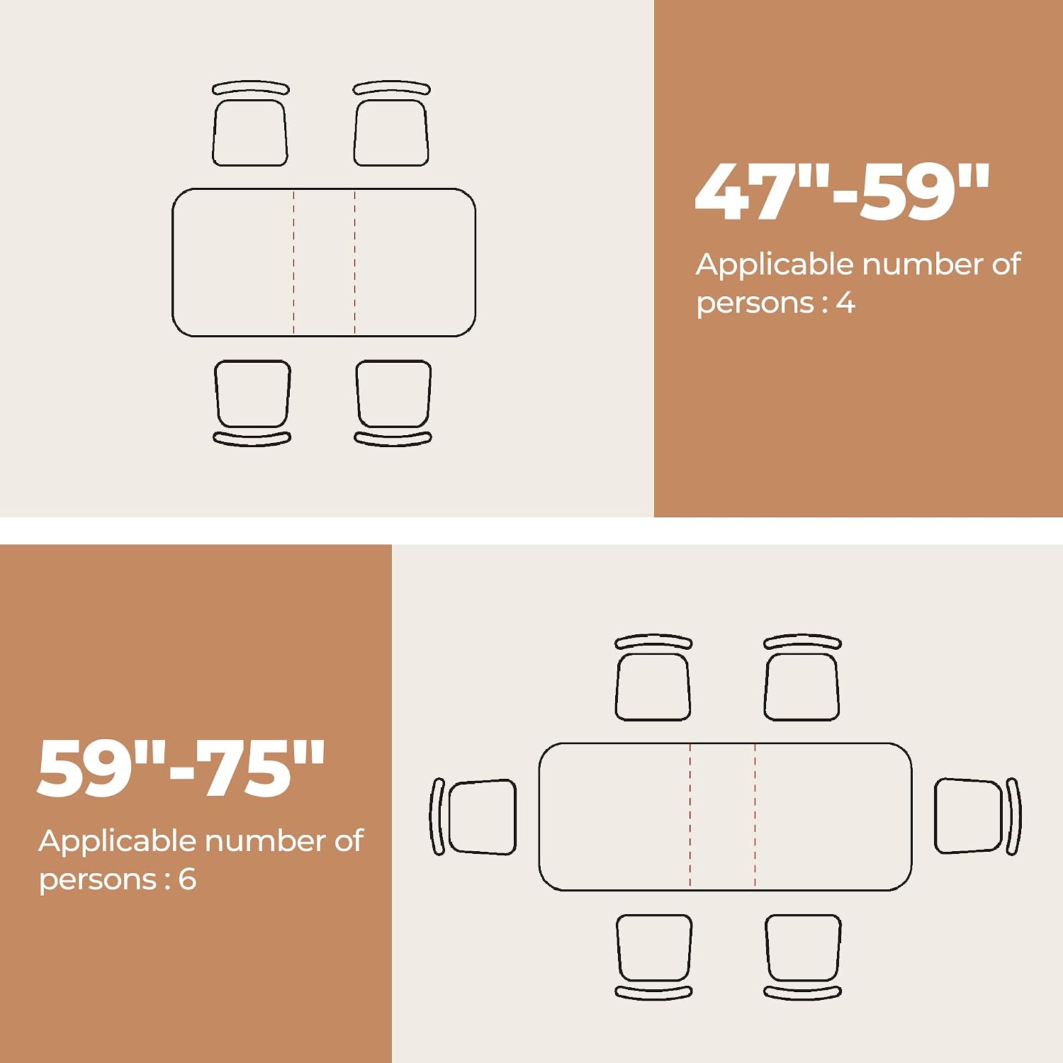 CHITA 47"-59" Extendable Dining Room Table for 4, Modern Wood Dining Table for Small Spaces, Kitchen, Space Saving Hidden Leaves, Solid Rubberwood Frame, Oak Veneer