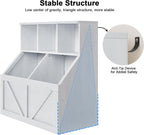 Jojoka Kids Bookshelf & Toy Storage Organizer, Toddler Toy Storage Cabinet for Playroom, Bedroom, Nursery, Classroom & Daycare