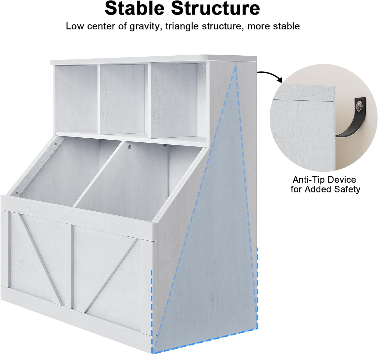 Jojoka Kids Bookshelf & Toy Storage Organizer, Toddler Toy Storage Cabinet for Playroom, Bedroom, Nursery, Classroom & Daycare