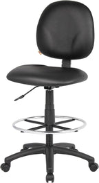 Boss Office Products Stand Up Caressoft Drafting Stool Without Arms in Black (B1690-CS)