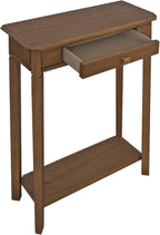 East at Main Solid Wood Console Table – 23.75” Wide Narrow Brown Entryway Table with Storage & Shelf – Rustic French Country Accent Table for Hallways, Foyers, Living Rooms and Small Spaces
