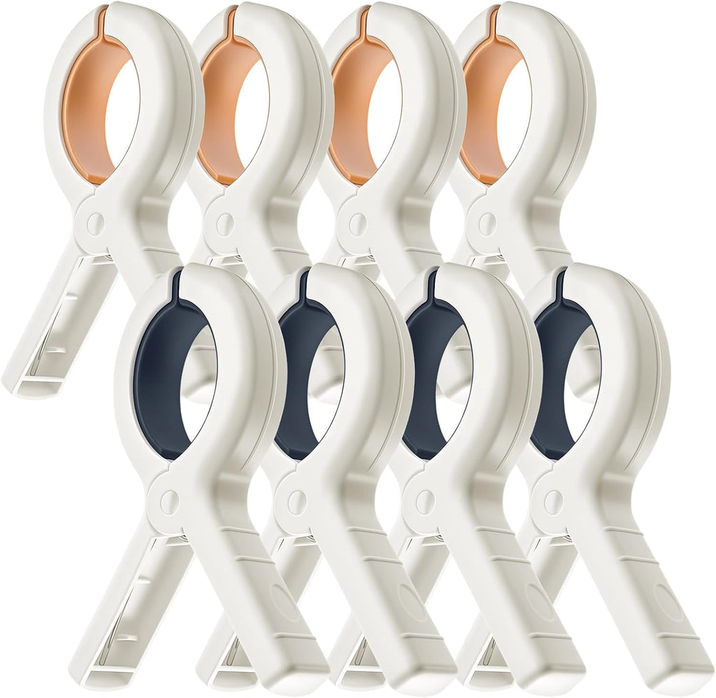 Beach Towel Clips for Beach Chairs, 8 Pack Heavy Duty Towel Clips for Pool Chair Cruise Boat Lounge Chair, Strong Grip Clothes Pins for Beach, Pool, Camping, Picnic, Laundry, Beach Accessories