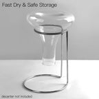 Wine Decanter Drying Stand with Rubber Coated Top to Prevent Scratches, Wine Decanter Drying Rack for Standard and Large Wine Decanters, Wine Decanter NOT Included, (with Cleaning Brush)