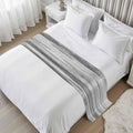 Gray Black Ombre Bed Runner King Size, Modern Abstract Art Oil Painting Bed Scarf Protector Slipcover for Bedroom Wedding Room Hotel, Bedding Runner Throws for Foot of Beds 94"x20"