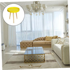 Nordic Style Small Round Coffee Table Creative Mini Sofa Side Table Yellow for Living Room Bedroom Use
