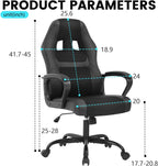 FDW Gaming Chair, Ergonomic Office Chair with Lumbar Support, Height Adjustable Swivel Computer Seat, Breathable Mesh High Back Racing Design for Adults, Ideal for Home Office, Work and Study，Black