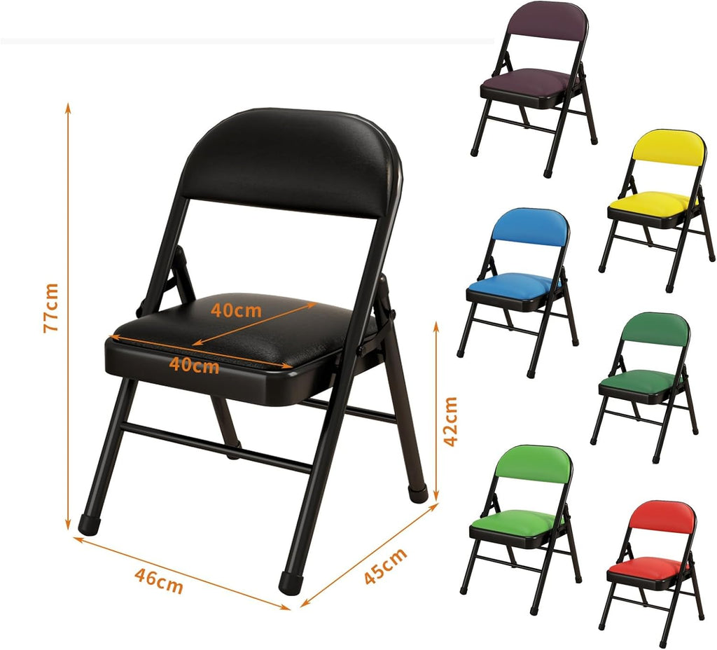 Folding Chair1-Pack -Black Lobby Chairs Stools,Open Back Stackable,with Double Hinged、Back、Foot Rest Office Desk Guest Chair(Green)