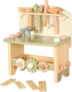 kowaku Wooden Toy Workbench Hands-on Wooden Tool Bench Compact Children's Tool Bench for Playroom