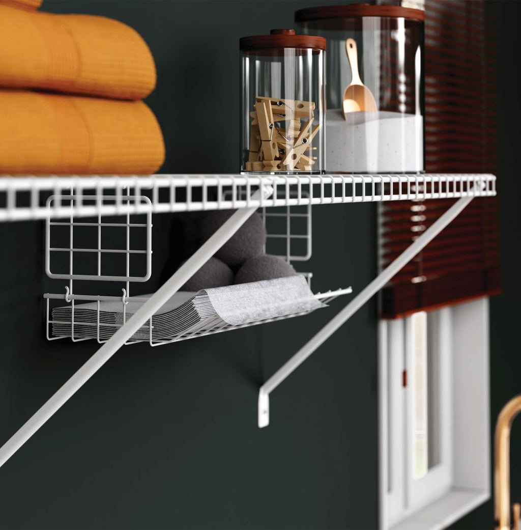 ClosetMaid Hideaway Hanging Wire Shelf for Closets, Pantries, Laundry Rooms, 6.89" H x 15.45" W x 7.78" D, White, 6-Pack