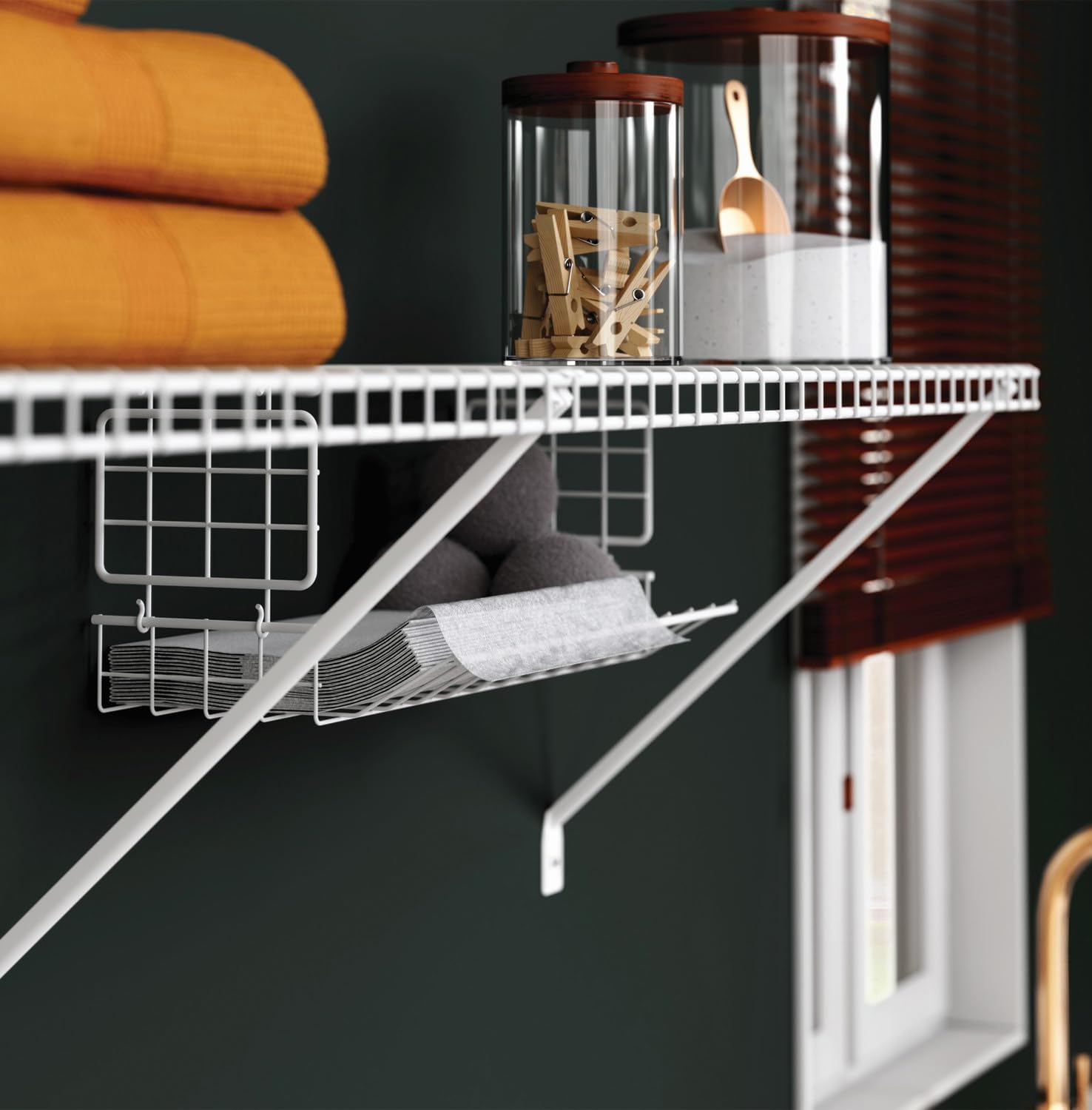 ClosetMaid Hideaway Hanging Wire Shelf for Closets, Pantries, Laundry Rooms, 6.89" H x 15.45" W x 7.78" D, White, 6-Pack