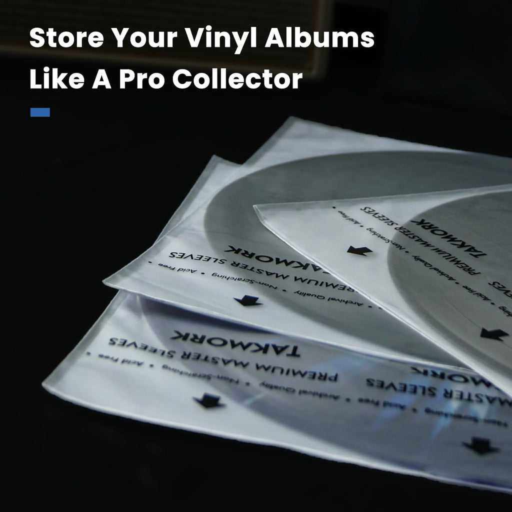 Vinyl Record Inner Sleeves: 12" Anti-Static Rice Paper LP Sleeves Album Record Acid-Free Clear Protective Sleeves for Vinyls Storage, 25pcs