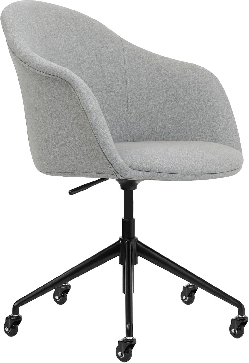 Laura Davidson Furniture Astoria II Office Chair - Commercial-Grade with Wheels, Swivel Chair for Offices and Conference Rooms, Made of Poly-Cotton Fabric, Grey