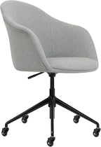 Laura Davidson Furniture Astoria II Office Chair - Commercial-Grade with Wheels, Swivel Chair for Offices and Conference Rooms, Made of Poly-Cotton Fabric, Grey