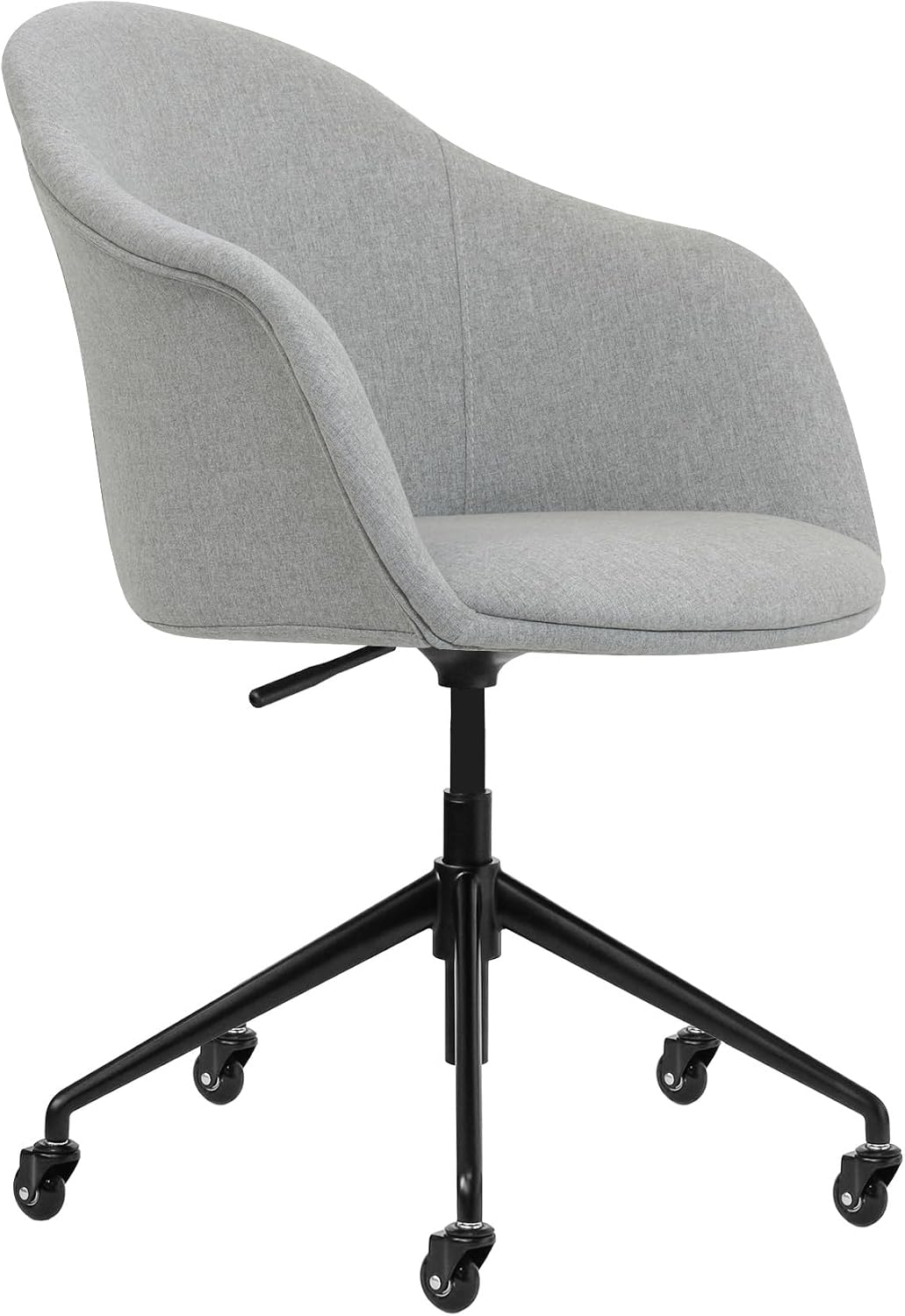 Laura Davidson Furniture Astoria II Office Chair - Commercial-Grade with Wheels, Swivel Chair for Offices and Conference Rooms, Made of Poly-Cotton Fabric, Grey