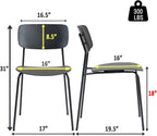 Sidanli Stackable Chairs Set of 4, Waiting Room Chairs with Metal Legs and Ergonomic Plastic Seat, Stacking Office Chairs for Conference Reception Church Banquet, Black