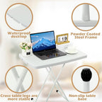 Garvee Folding Table, Plastic Personal Foldable Tables, Adjustable Rectangular Dining Table, Simple Bedside Square Table, for Party, Dining, Events, Picnic Indoor, Outdoor, Camping, 76 * 50Cm