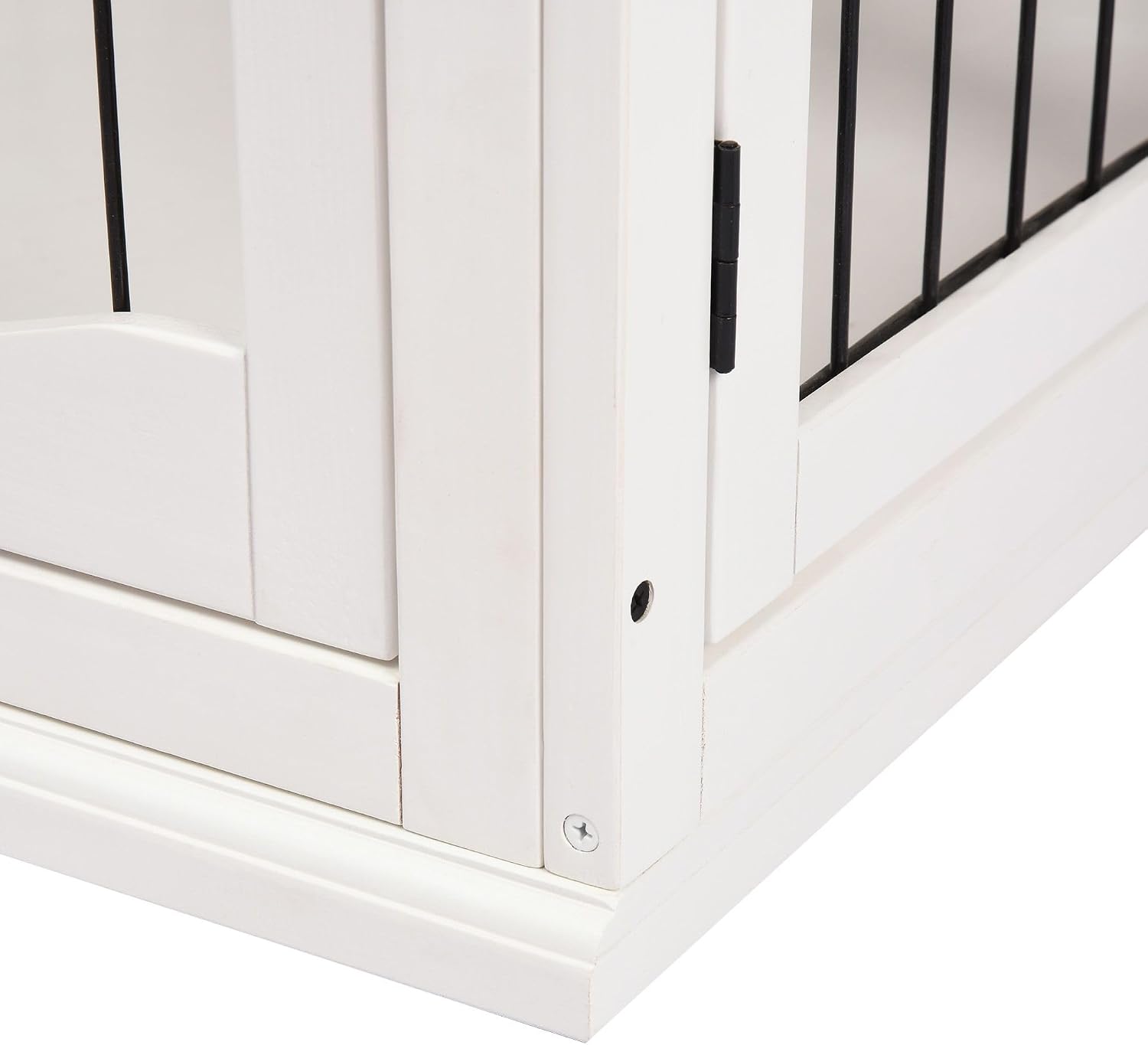 26-inch Durable Heavy-Duty Solid Premium Engineered Wood Dog End Table with Two Secure Lockable Doors and Expanded Storage Top Shelf White