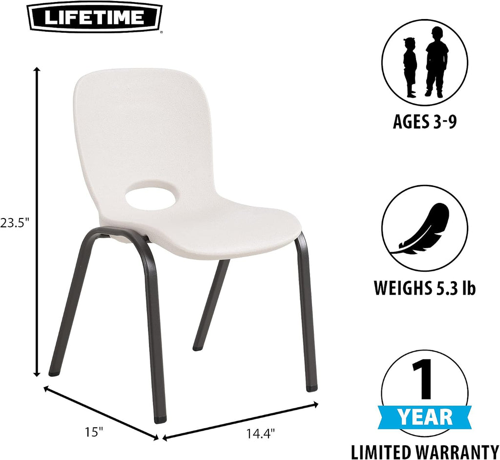 Lifetime 80385 Kids Stacking Chair, Almond