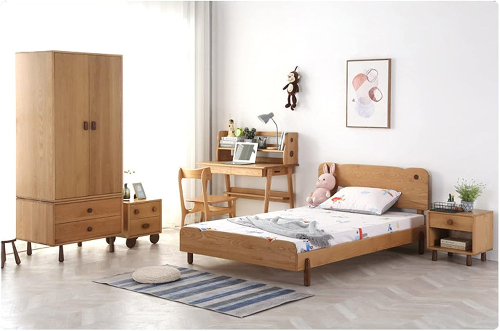 NordicSolidWoodChildren'sBedsideTable,CartoonNightstandForBedroom,BoyAndGirlBedsideCabinet2Drawer,SimpleBedroomStorageCabinet45X38X45CM(Color:B) Needed