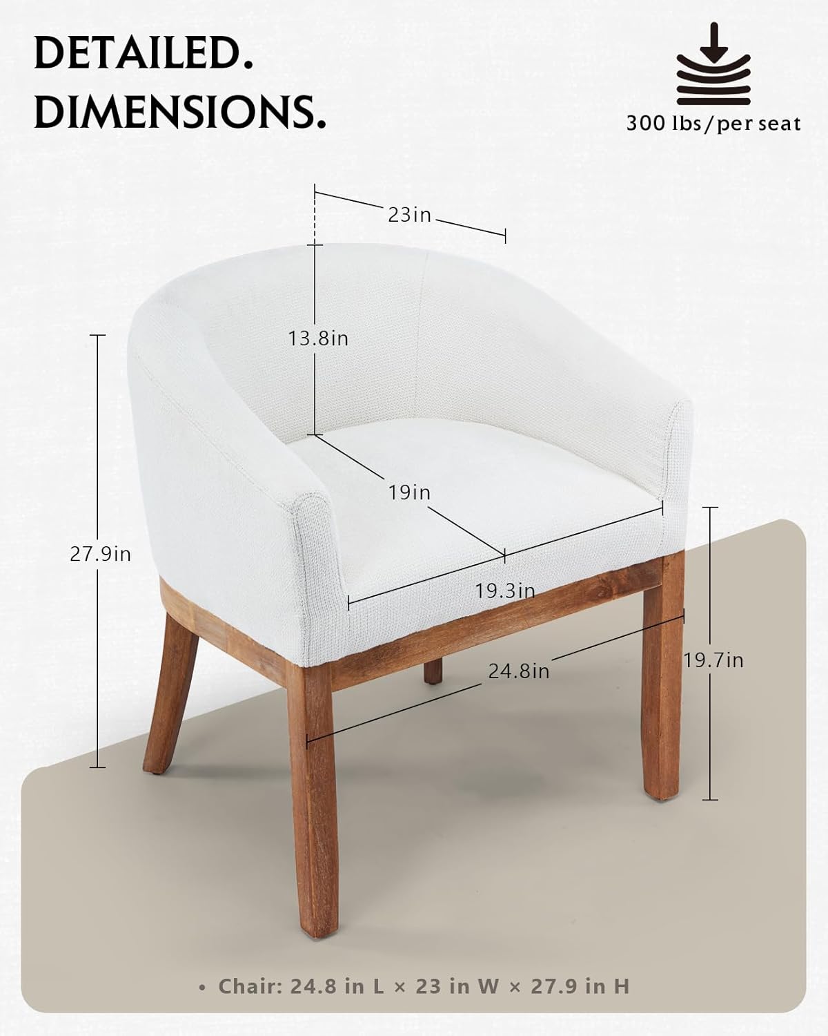 3-Piece Dining Table Set for 2 – 31.5" Round Storage Pedestal Table & 2 Linen Barrel Armchairs, Space-Saving Breakfast Nook for Small Apartments