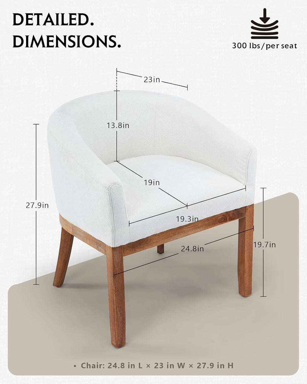 3-Piece Dining Table Set for 2 – 31.5" Round Storage Pedestal Table & 2 Linen Barrel Armchairs, Space-Saving Breakfast Nook for Small Apartments