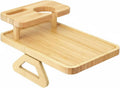Double Layer Armrest Table Bamboo Couch Attachment with Non Slip Pads and Expandable Clip Suitable for Living Room Apartment Dorm Room