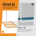 4ftx8ft Overhead Garage Storage Rack, Heavy-Duty Metal Garage Ceiling Storage Rack, 22''-40" Adjustable Ceiling Drop-Down, 750 lb. Loading Weight Capacity, White
