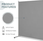 RANTILA Single Large Panel Room Divider, Privacy Screen for Office, Partition Separators, Freestanding Divider 71''W x 69.5''H, Grey
