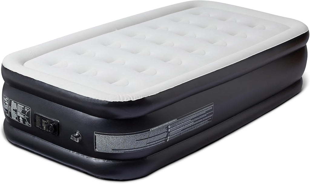 Amazon Basics Inflatable Air Mattress, Twin Size, 18 inch Height, with Built-in Electric Pump