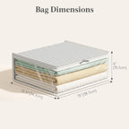Lifewit 6 Pack Bed Sheet Organizers and Storage, Foldable Organizer with Window (Queen & King Size) Zipper Bedding Storage Box for Bedsheets and Blankets Organizer, Blankets, Black and White