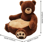 Plush Bean Bag Chair Comfy Reading Small Couch Cozy Floor Chairs Bedroom Chairs Cute Cartoon Mini Armrest Sofa Seat Animal Shaped Cushion Room Decoration 50cm / 45cm / 50cm (Dark Brown)