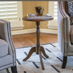 Decor Therapy Simplify Round Pedestal Accent Side Table, Chic & Compact MDF Furniture for Traditional Stylish Spaces - Honeynut - (15" x 15" x 24")