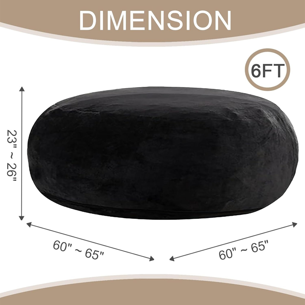 Giant Beanbag Chair 6FT Bean Bag Chairs for Adults with Filler, Reading Chair Cloud Boneless Couches for Living Room Furniture Memory Foam, Lazy Sofa