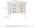 Design House Oxford Chest with Drawers, Antique White, 31.5 in H x 35.4 in W x 19.7 in D, 228353-AWT