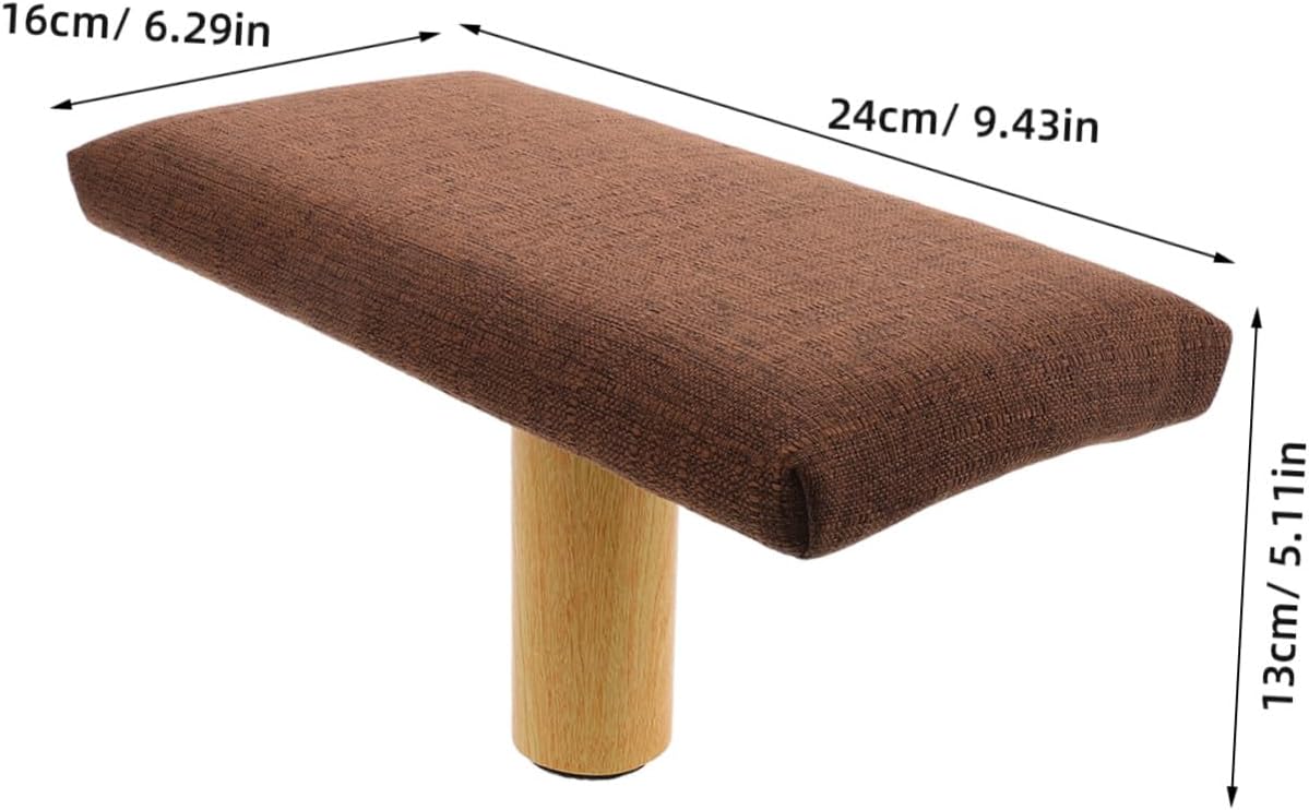 Wooden Stool Stool with Cotton Cloth Cushion Promotes Posture Improves Body Alignment for Activities and Sessions in Coffee Color