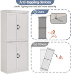 70" Tall Kitchen Pantry Cabinets Pantry Cabinet with 2 Doors and 3 Adjustable Shelves, Freestanding Cupboard, Modern Storage Cabinet for Living Room, Kitchen
