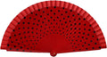 Hand Fans Foldable, Spanish Fan with Smooth Opening, Hand-Painted Dance Fans with Red Polka Dot Design on Cotton, Wooden Handle Foldable Fan for Flamenco Performances, Spanish