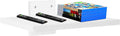 Floating Projector Wall Mount TV Shelf,Wooden Wall Mounted Under TV Floating Shelf for Projector, PS5, DVD Player,Game Console, Cable Box,1Tier（White）