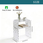 Acrylic 2-Tier End Table – 23.6”H Modern Nightstand with Shelf, Sturdy Bedside Storage for Bedroom, Living Room, Home Office, No Assembly Required (Water Ripple)