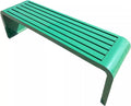 Garden Bench Outdoor Weatherproof Porch Benches Curved Backless Natural Style Oiled Finish Never Deformation or Fade fit for Porch Pool Garden Lawn Clearance(Green,100cm/39in)