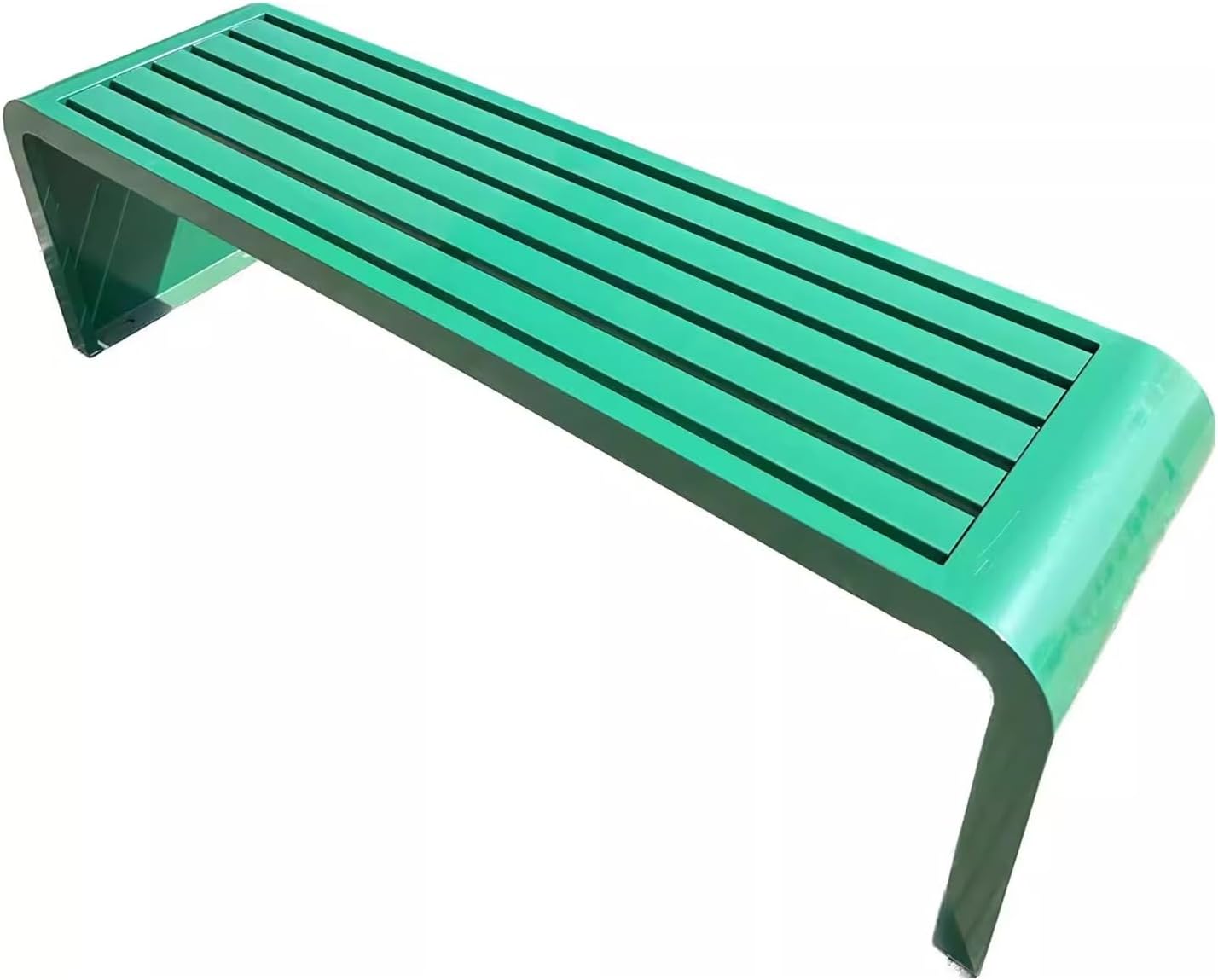 Garden Bench Outdoor Weatherproof Porch Benches Curved Backless Natural Style Oiled Finish Never Deformation or Fade fit for Porch Pool Garden Lawn Clearance(Green,100cm/39in)